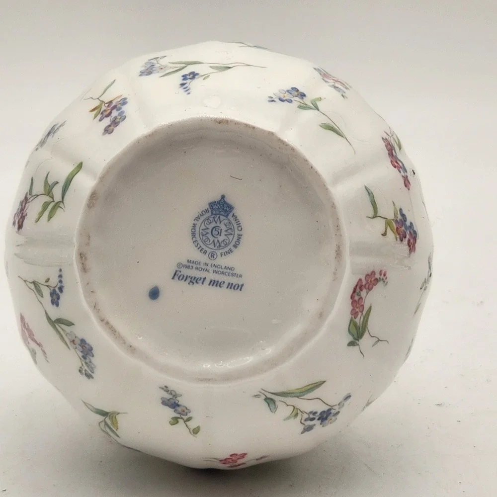 Royal Worcester Forget Me Not Bone China Vase England Vintage Cottagecore Rare